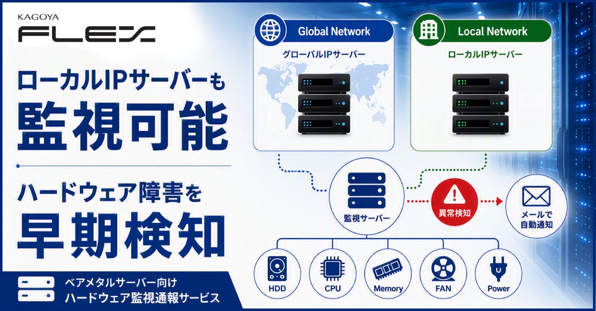 カゴヤ・ジャパン、ベアメタルサーバー向け監視サービスの専用タイプなど2種を提供開始｜サービス開発の背景と提供の狙い