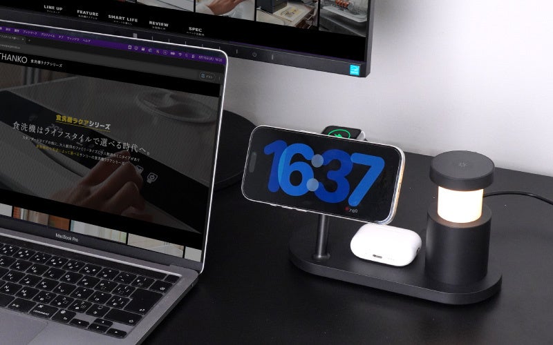 サンコー、Qi2対応で3台同時に急速充電できる3in1ワイヤレス充電スタンドを発売 - 画像4
