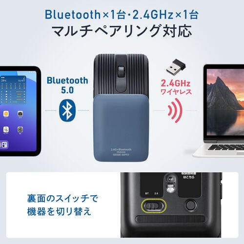 サンワダイレクト、開閉で電源が連動する超薄型ワイヤレスマウス2機種を発売｜取扱サイト