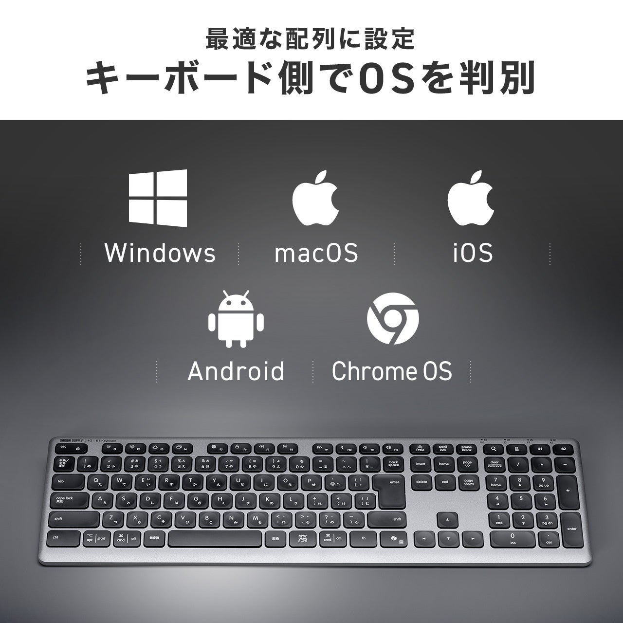 サンワサプライ、マルチ接続とType-C充電に対応した薄型ワイヤレスキーボードを発売(5枚目)