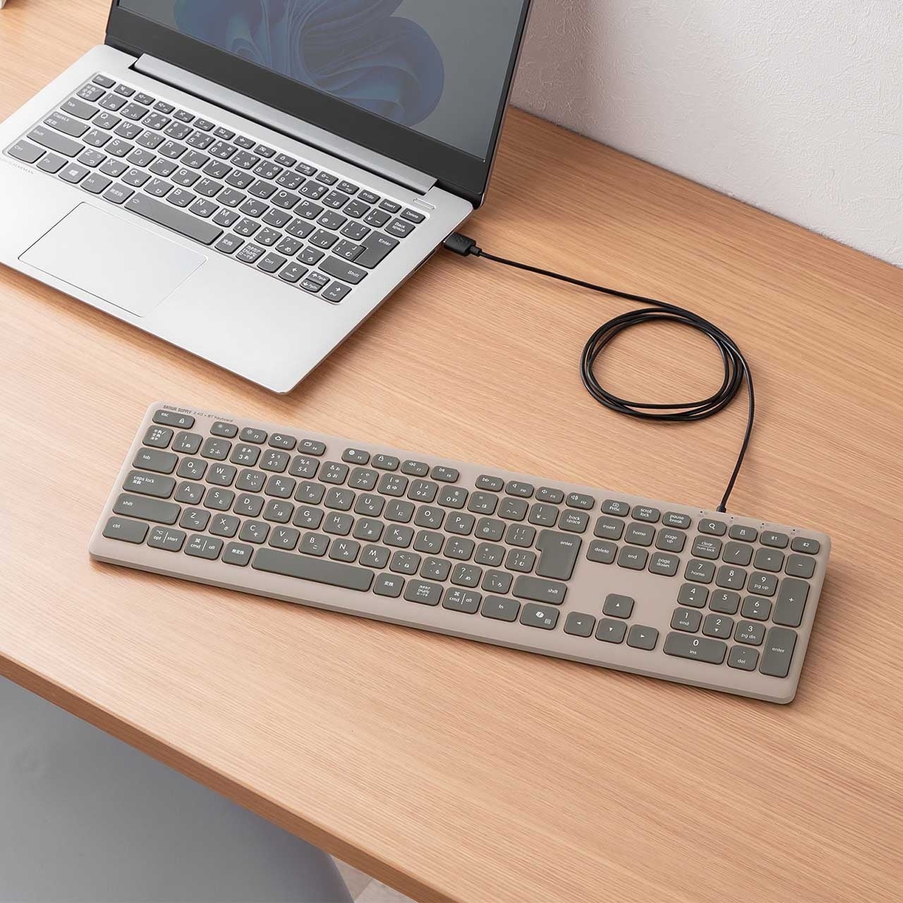 サンワサプライ、マルチ接続とType-C充電に対応した薄型ワイヤレスキーボードを発売(2枚目)