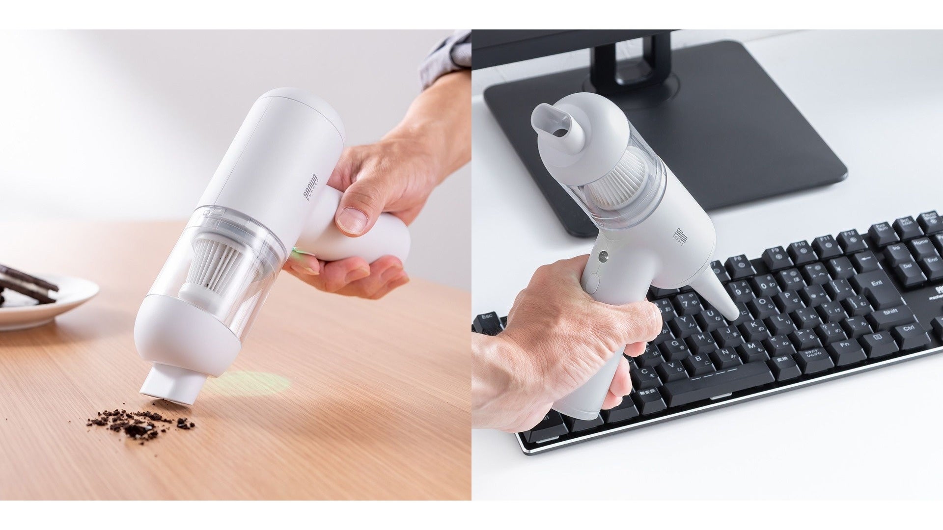 サンワダイレクト、吸引と送風を1台でこなす約320gのコードレス2WAYクリーナーを発売｜吸引と送風を切り替えて使える2WAY仕様