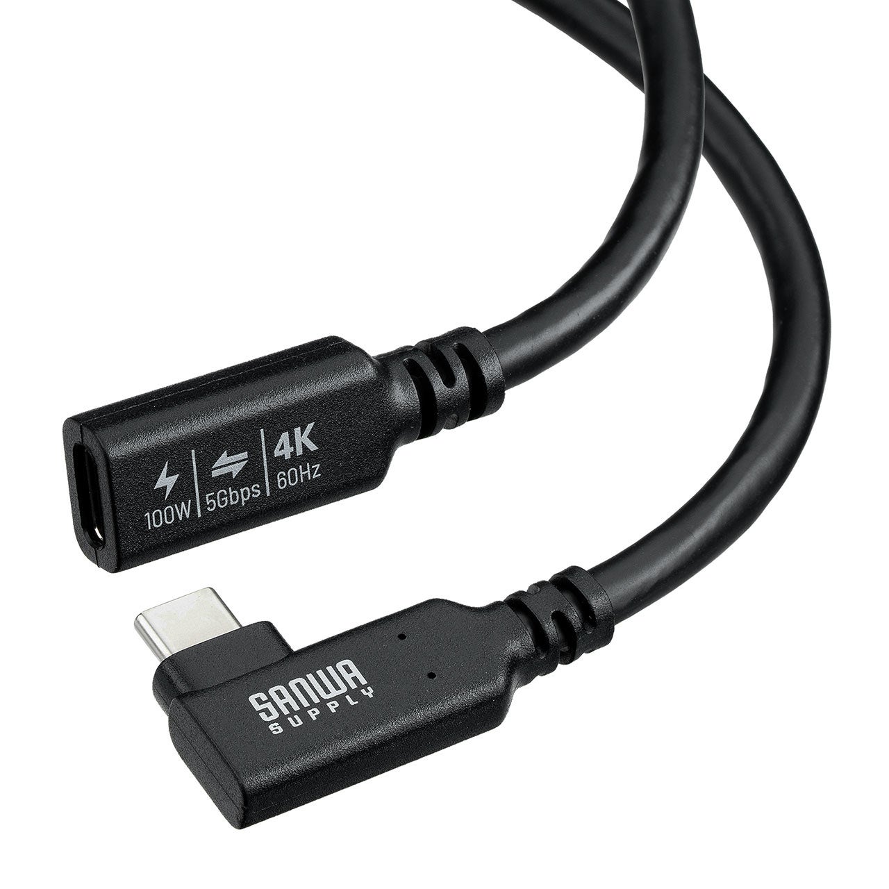 サンワダイレクト、最大100W給電や4K映像出力に対応したType-C延長ケーブル2種類を発売｜配線場所で選べるストレートとL字の2種類