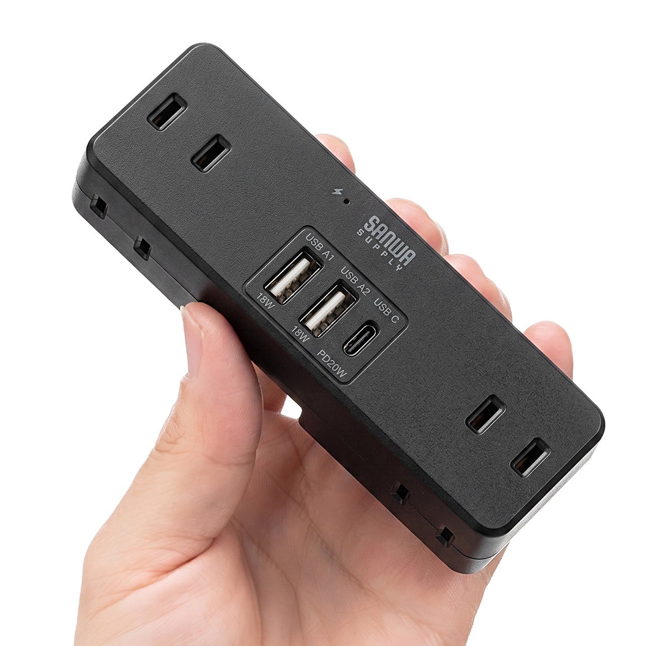 サンワサプライ、AC6個口とUSB3ポートで最大9台を接続できる直挿し電源タップの黒色を発売｜AC6個口とUSB3ポートで最大9台を同時接続