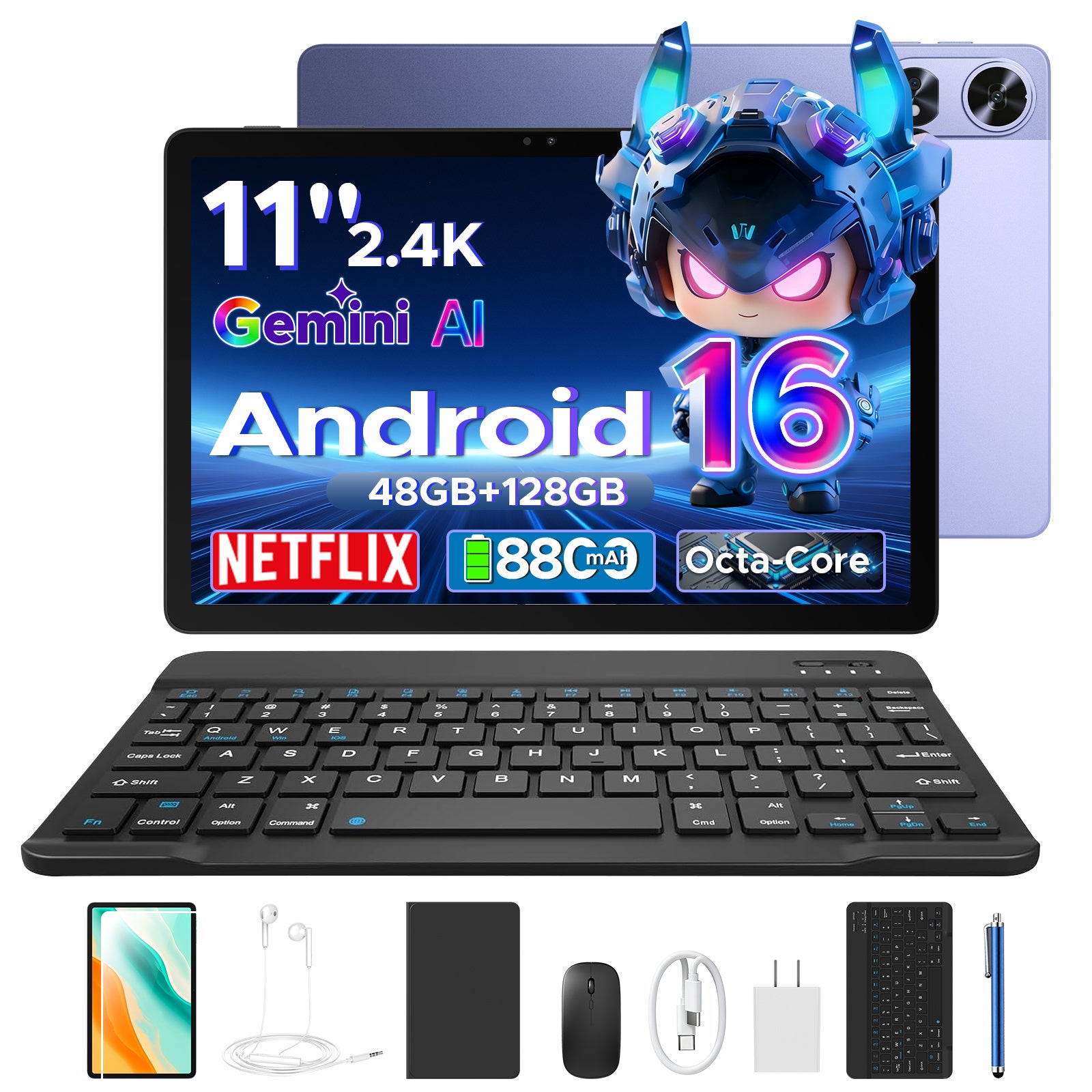 パープルカラーの11インチAIタブレット「POCKAM P11PRO」が楽天お買い物マラソンで半額に｜POCKAM P11PROの特徴とデザイン