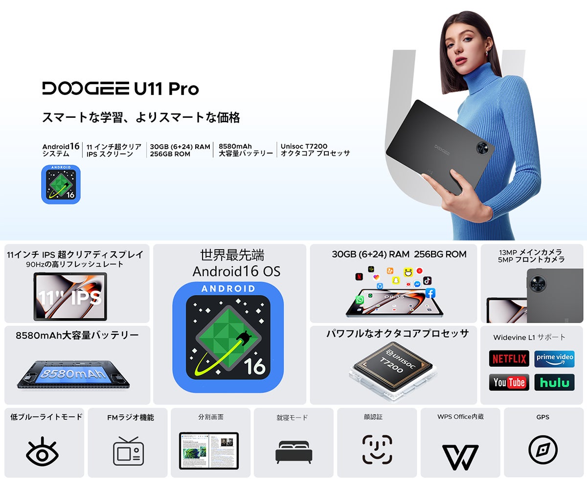 DOOGEE、AI搭載11インチタブレット「U11 PRO」が半額となる楽天お買い物マラソンセールを開催|取扱サイト(3枚目)