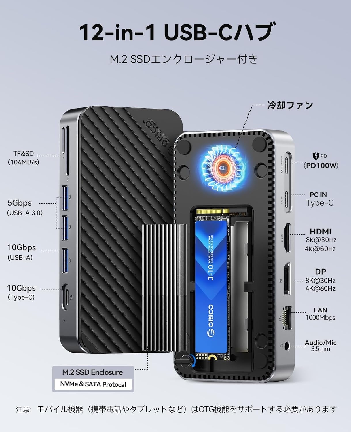ORICO、ドッキングステーションとM.2 SSDケースを一体化した多機能ドックを発売|ORICO多機能ドックのキャンペーン概要