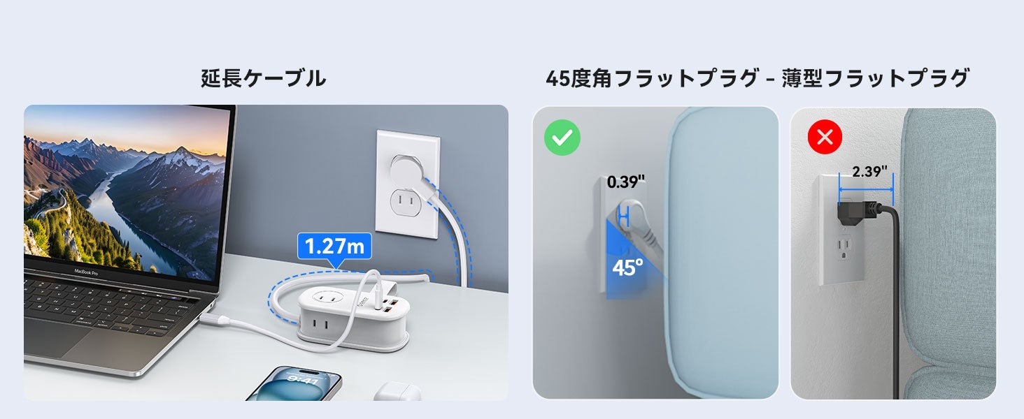 ORICO、GaN採用でPD65W対応の7in1トラベル電源タップを発売(4枚目)