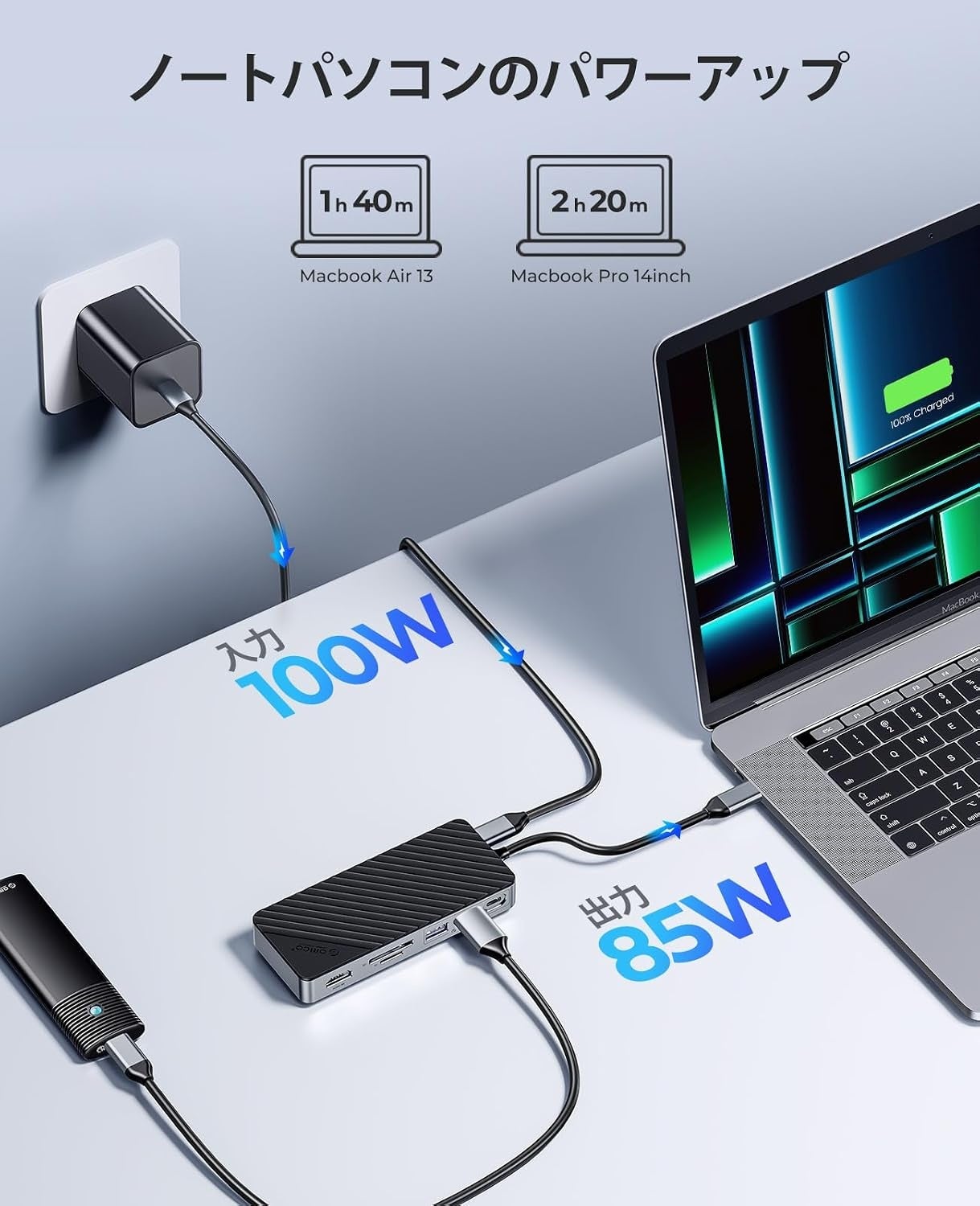 ORICO、M.2 SSDケースとUSB-Cハブを一体化した8-in-1拡張ドックを発売｜高速データ転送とディスプレイ出力の特徴（2枚目）