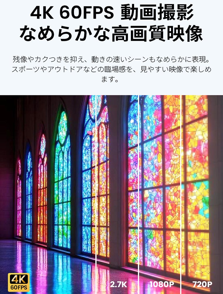 L&Lライブリーライフ、マグネット装着と4K撮影に対応した超小型POVアクションカメラを発売｜4K撮影とEIS手ブレ補正を搭載した主要スペック（3枚目）