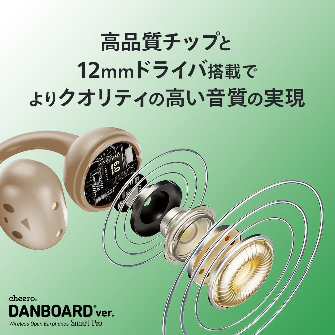 cheero、人気キャラ「ダンボー」とコラボしたオープンイヤー型イヤホンを発売｜cheero Wireless Open Earphones Smart Pro DANBOARD ver.の主なスペック（8枚目）