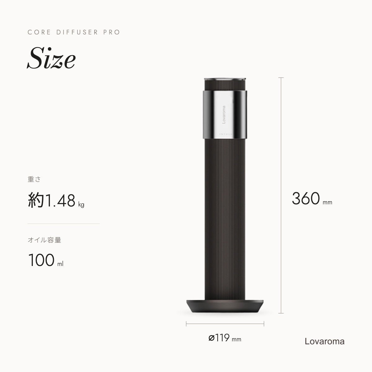 ここ株式会社、約50畳の空間に対応するコードレスアロマディフューザー「Core Diffuser Pro」を発売|製品概要と価格(3枚目)
