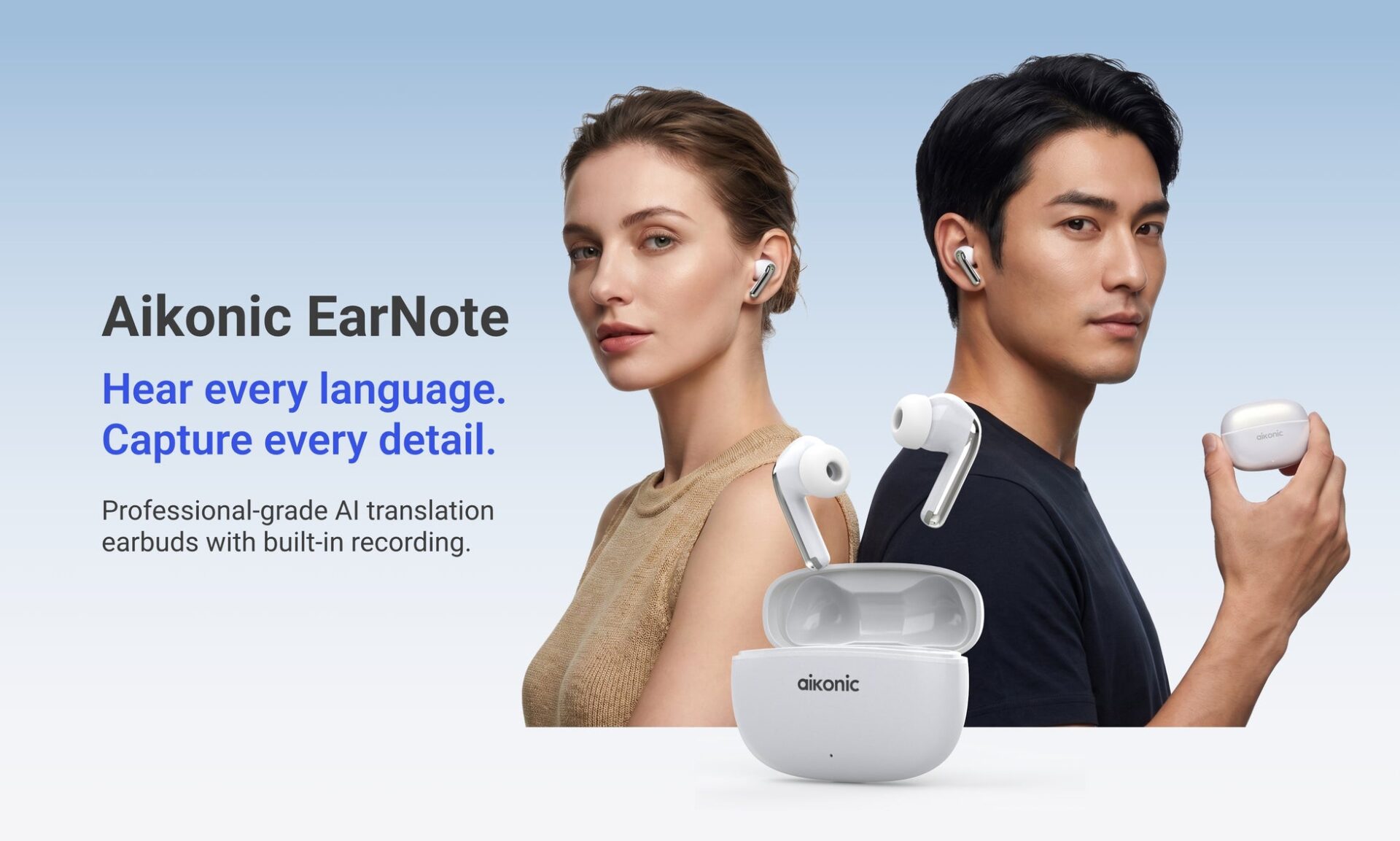 AIKONIC、通話録音やAIコンテンツ生成に対応する翻訳イヤホン「Aikonic EarNote」を発売｜価格と主なスペック