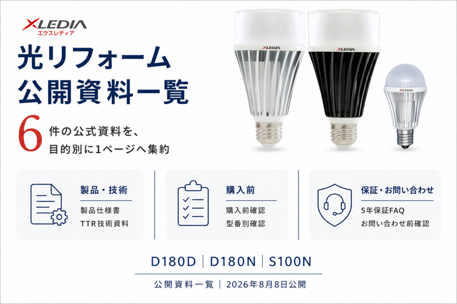日本エクスレディア、LED電球「光リフォーム」関連6資料をまとめた一覧を公開
