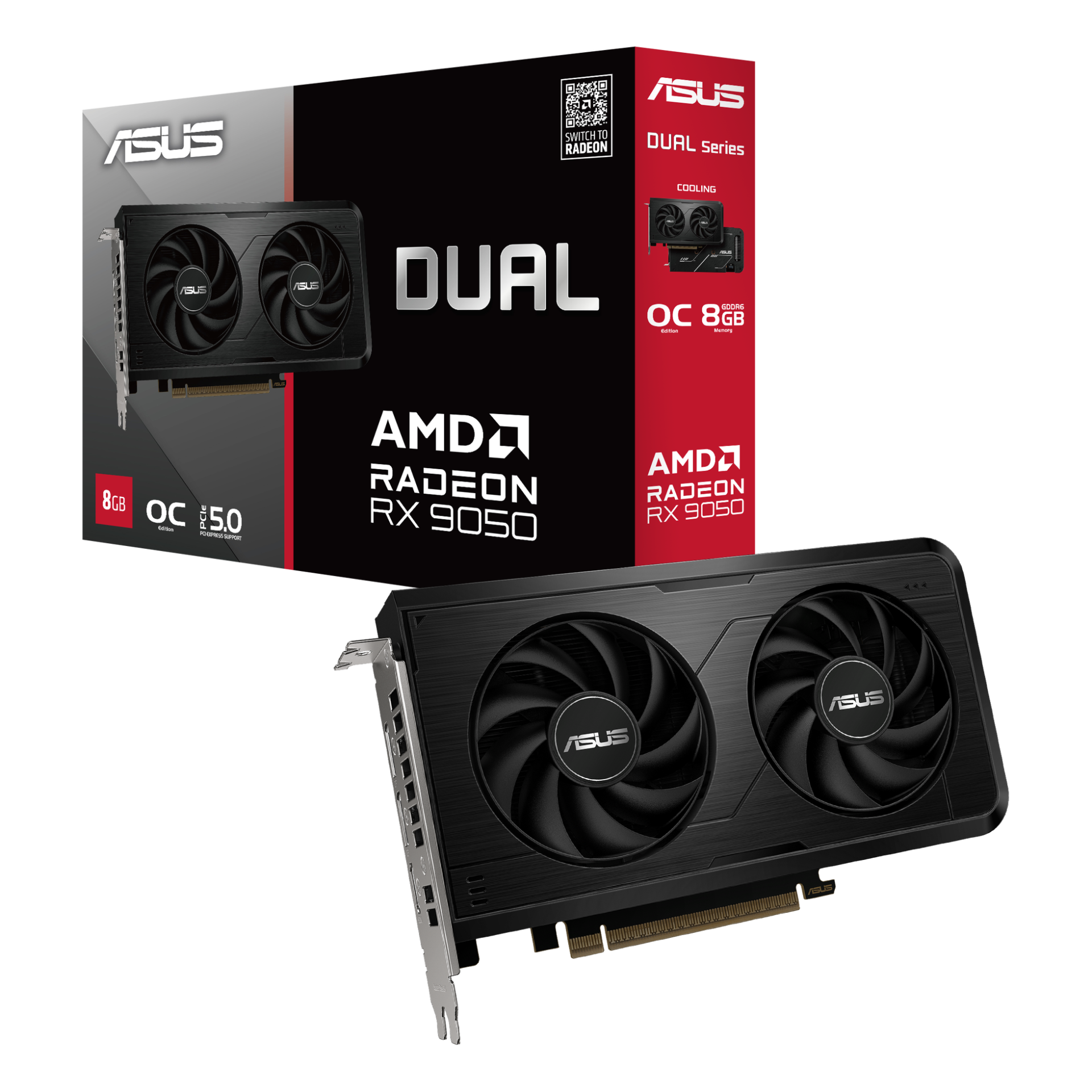 ASUS、Radeon RX 9050搭載のグラフィックカード「DUAL-RX9050-O8G」を発売