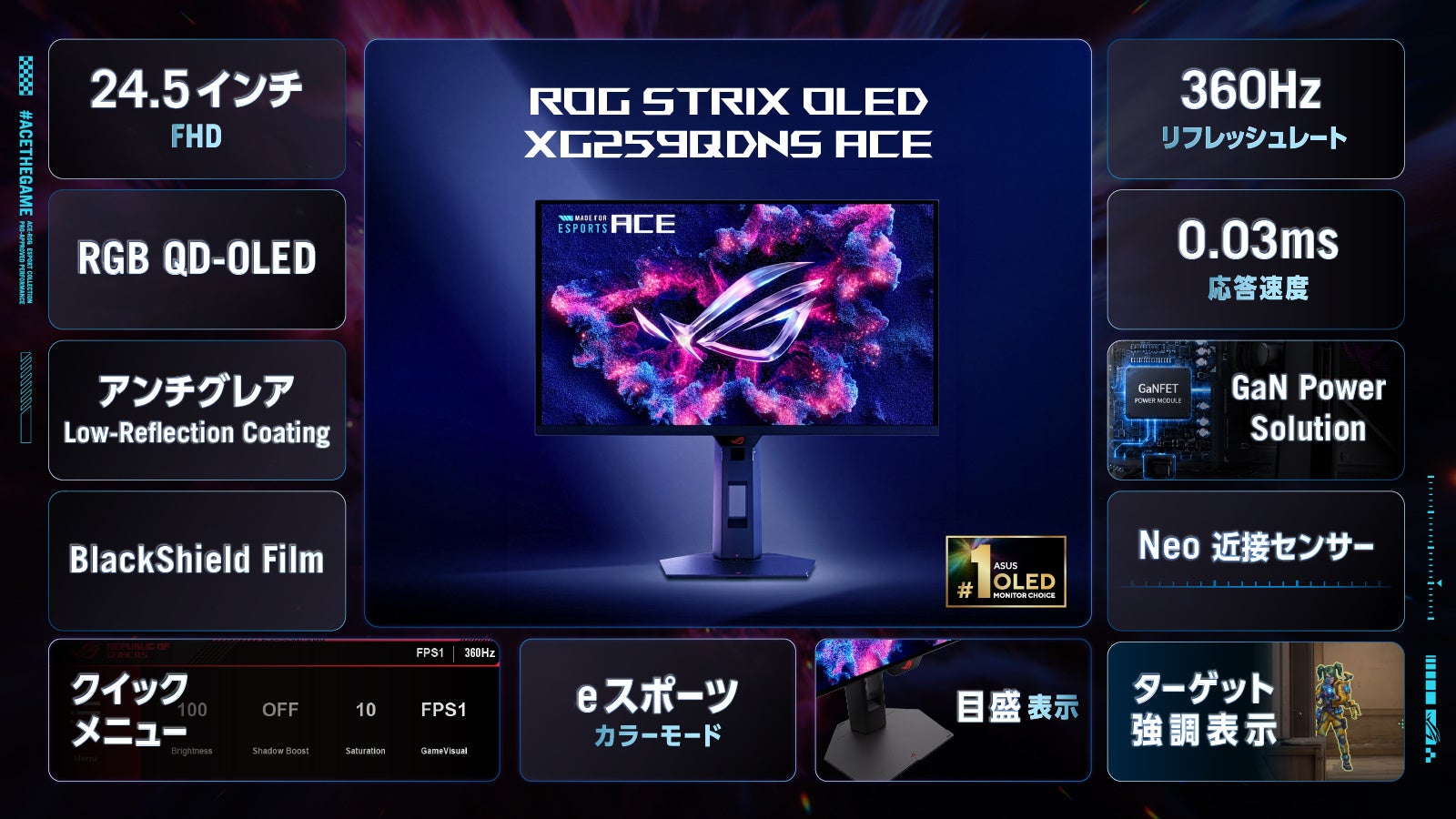 ASUS、競技向け「ROG Ace Collection」4製品の国内展開を発表|スポーツ科学に基づいて設計されたeスポーツ向けマウス「ROG Gladius IV Ace」(3枚目)