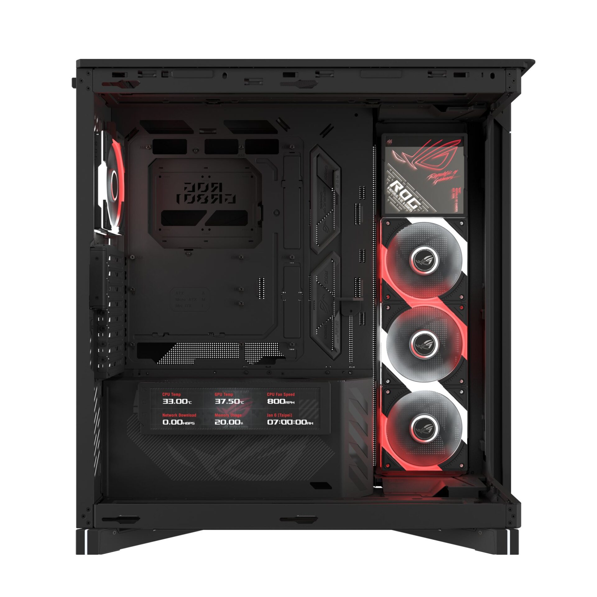ASUS JAPAN、最大14基のファンが搭載可能な液晶付きPCケース「ROG CRONOX ARGB」などを発表|ケースファン「ROG Eurux GR120 ARGB」の主な特徴