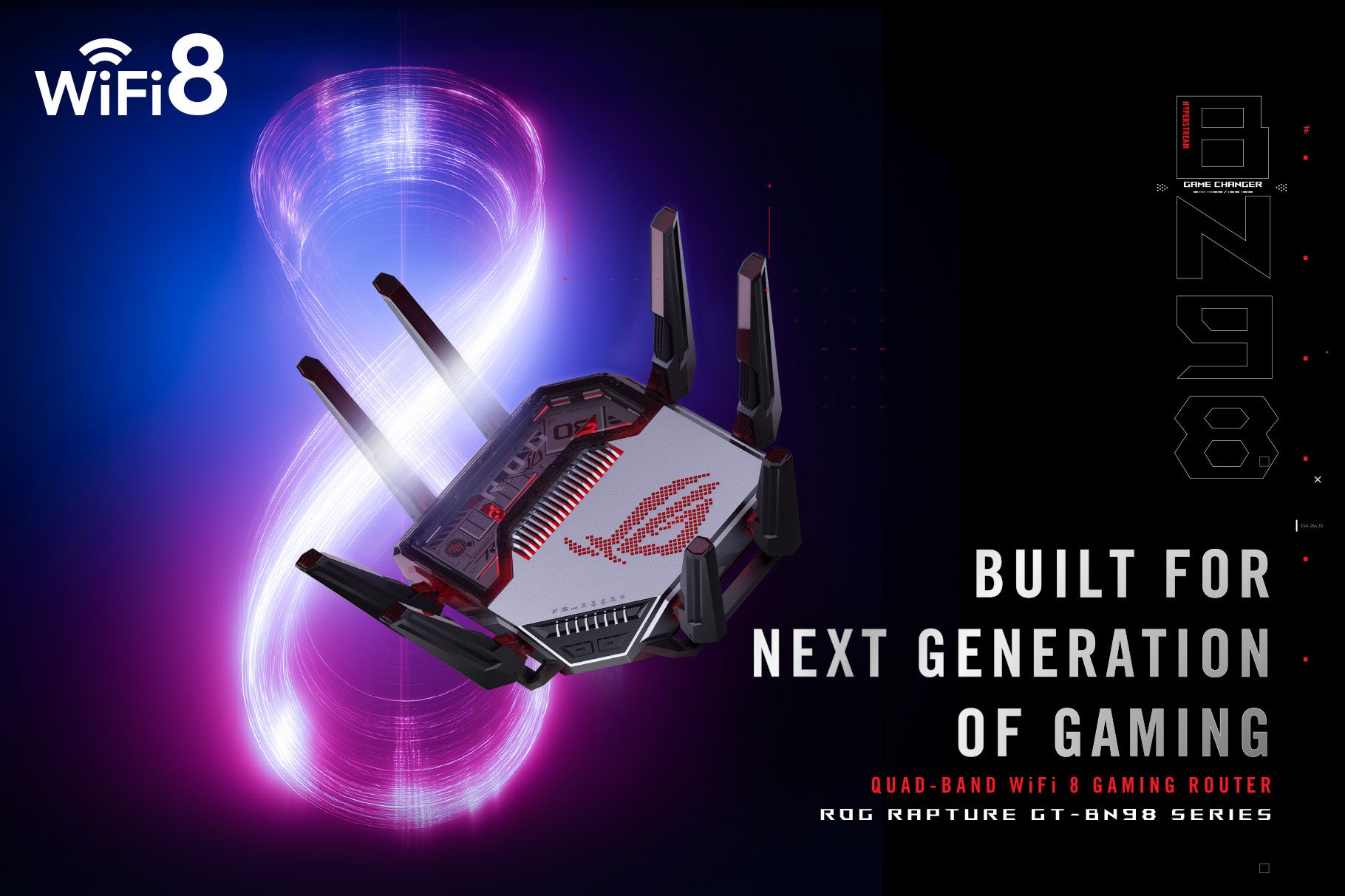 ASUS、次世代規格WiFi 8準拠のゲーミングルーター「ROG Rapture GT-BN98」を発表。2026年10月30日よりAmazon限定で発売