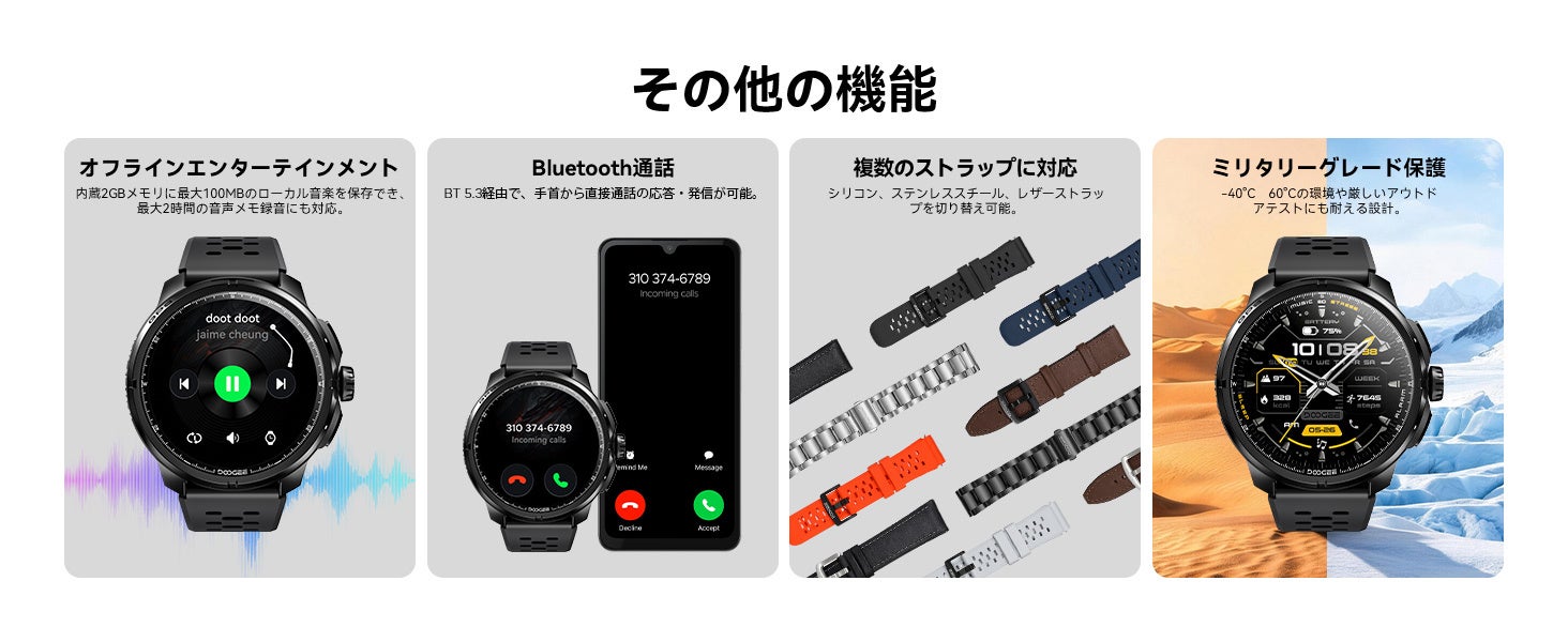 DOOGEE、50%OFFで20,950円となるGPS・AMOLED搭載スマートウォッチ「AnyMoving M1 Pro」を発売｜178種類のスポーツモードと健康管理機能（4枚目）