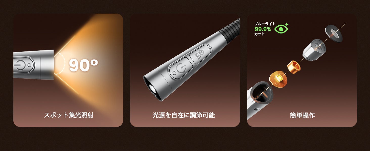 Glocusent、約139gの軽量化と15%の薄型化を実現した首掛け式LEDライト「A105 Neck Light」を発売|シーンに合わせて選べる光環境とバッテリー性能