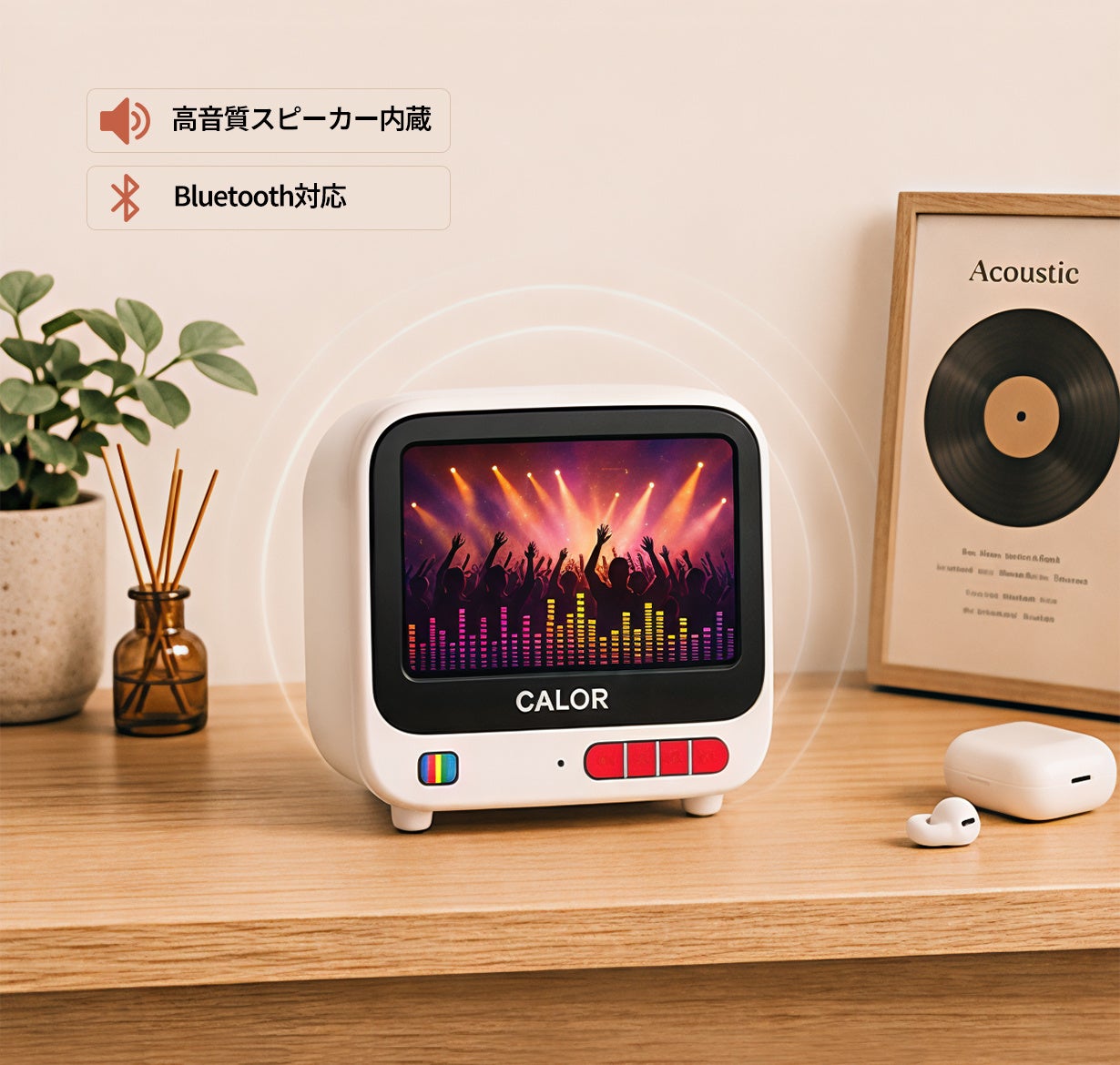 株式会社RT、ブラウン管テレビ型デザインの超ミニAndroid TV「CaloR C1」をMakuakeにて発売開始｜外部接続と拡張性の詳細（7枚目）