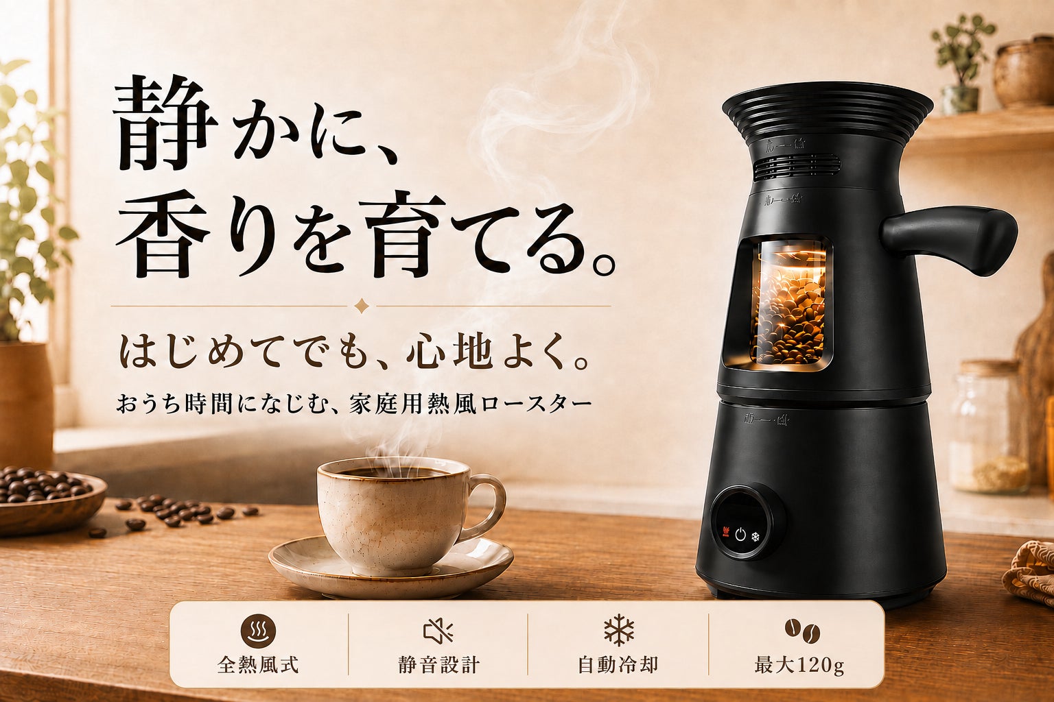 株式会社RT、家庭用コーヒーロースター「LUMA」の先行販売をCAMPFIREで開始(21枚目)