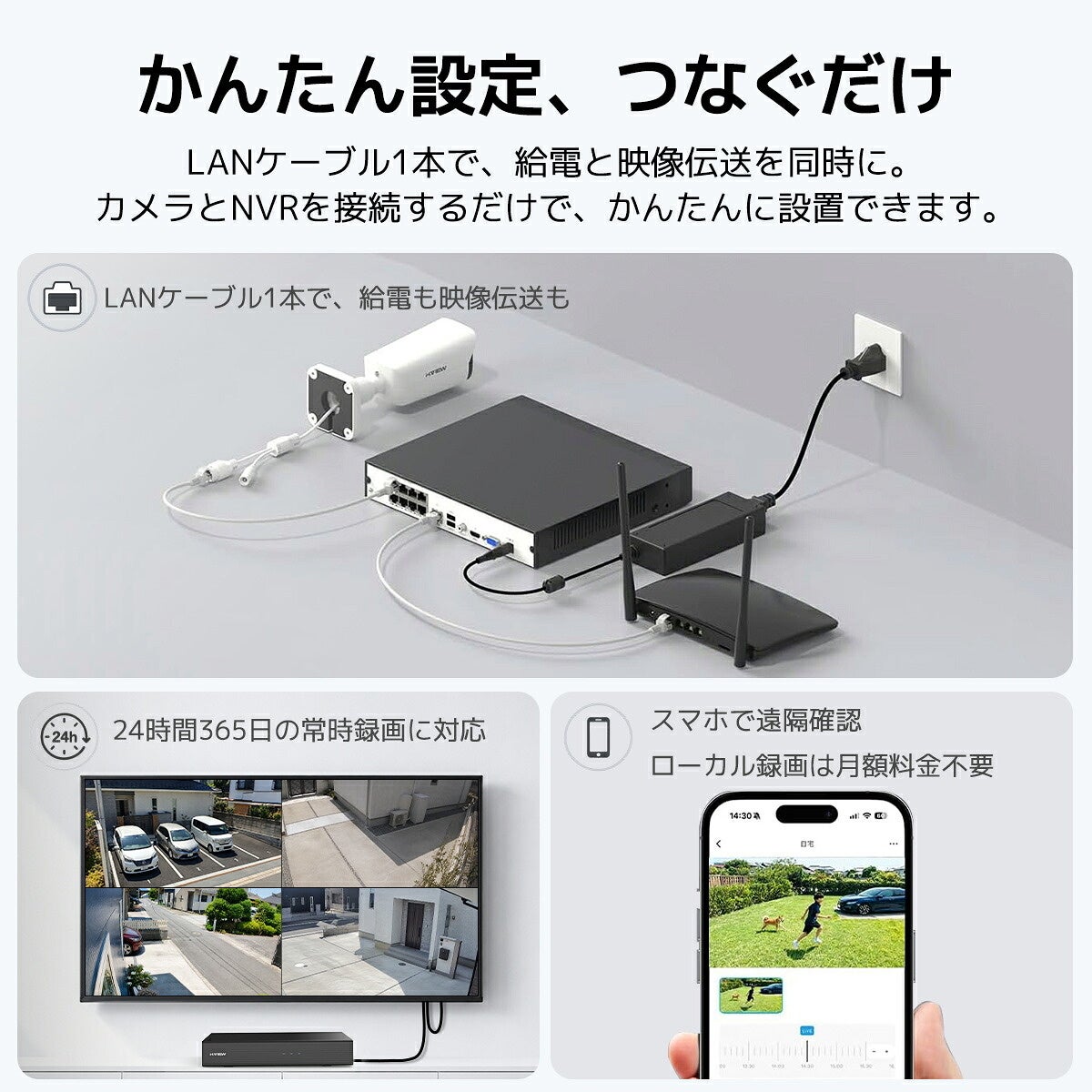 華視時代、LANケーブル1本で給電と通信が可能なH.VIEW「HV-800G10」搭載4K防犯カメラ8台セットを発売｜PoE接続による給電と映像伝送の効率化