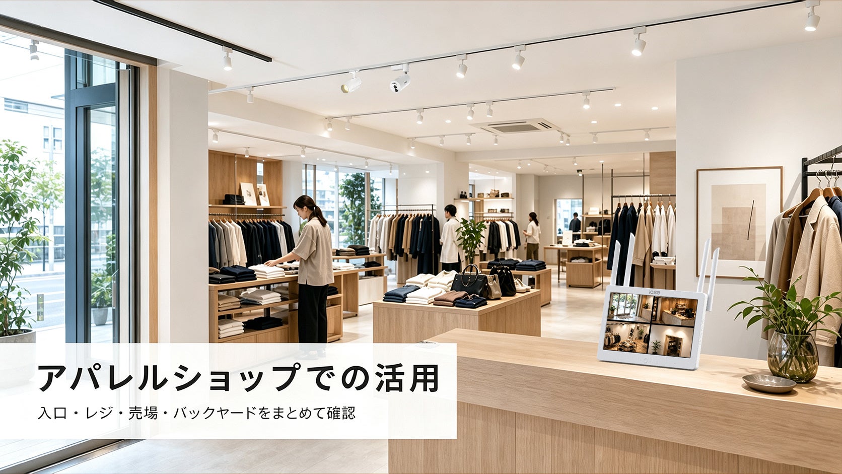 華視時代、ダクトレール直付け型ワイヤレス防犯カメラ「IQSE-G1」のカメラ4台＋NVR一体型モニターセットを発売｜カメラの機能と製品概要（3枚目）