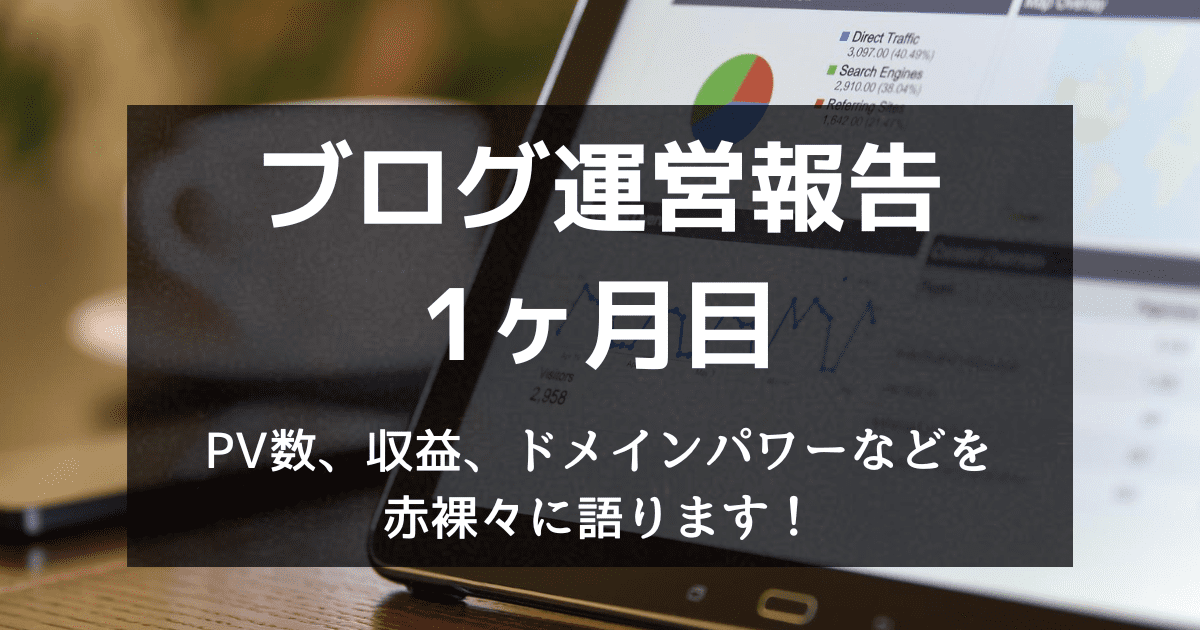 ブログ運営報告1ヶ月目