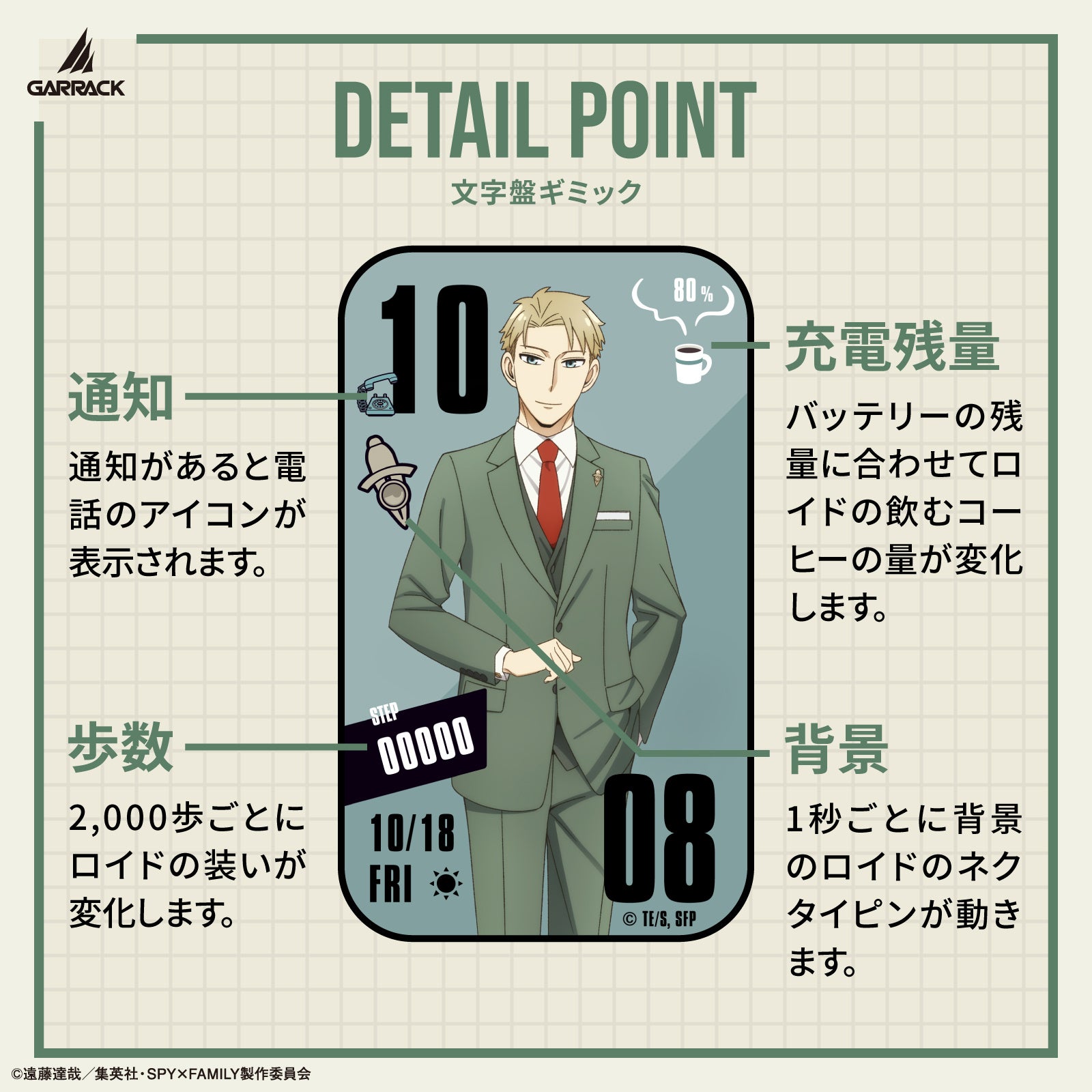 GARRACK、『SPY×FAMILY』のスマートウォッチ4モデルを発売へ|主なスペックと充実した機能