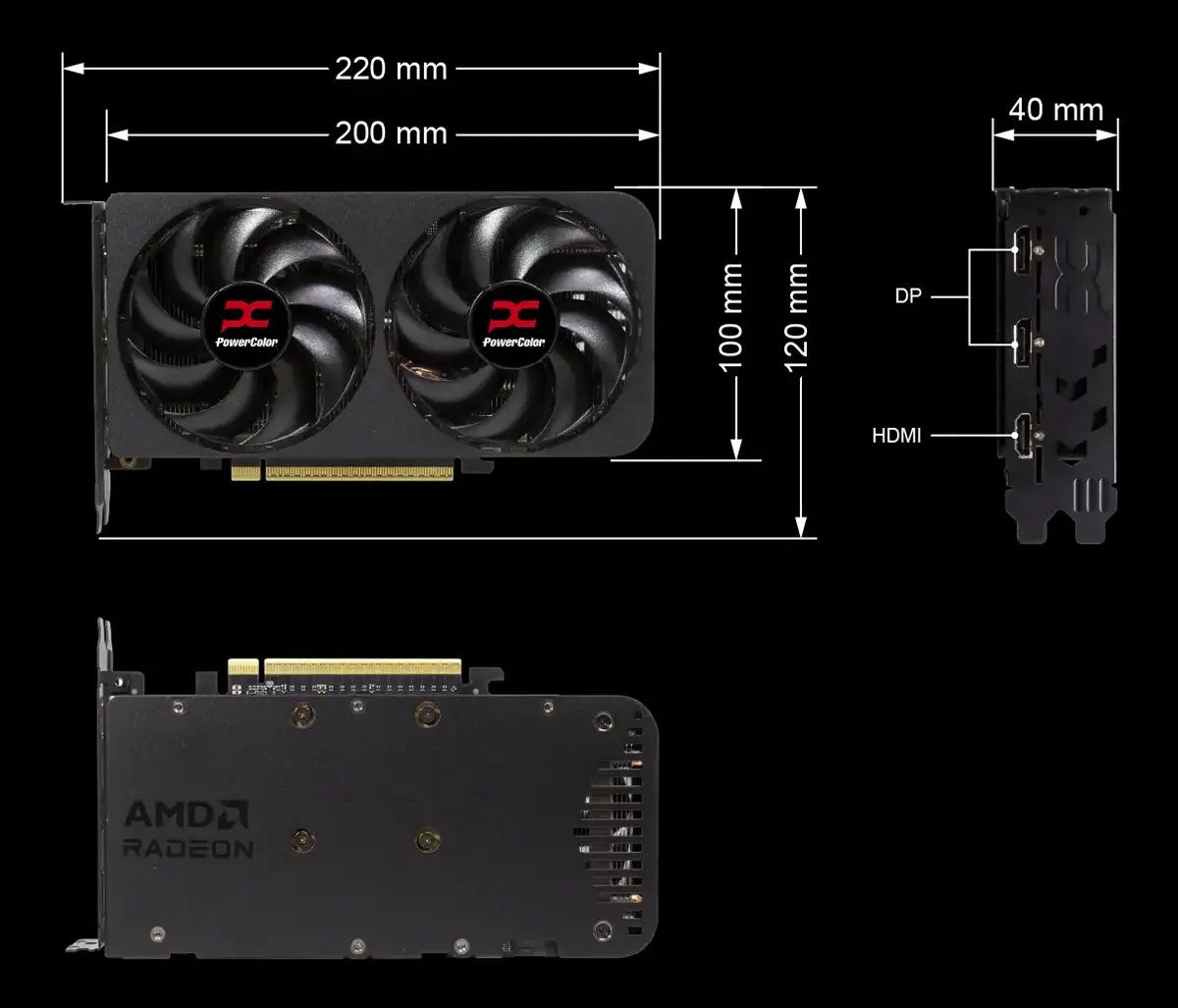 CFD販売、全長200mmのコンパクトなPowerColor製グラフィックボード「RX9050 8G-A」を発売（6枚目）