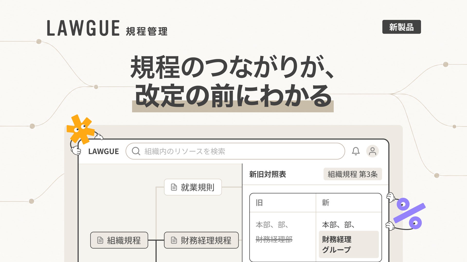FRAIM、社内規程のつながりを可視化する新製品「LAWGUE規程管理」を提供開始