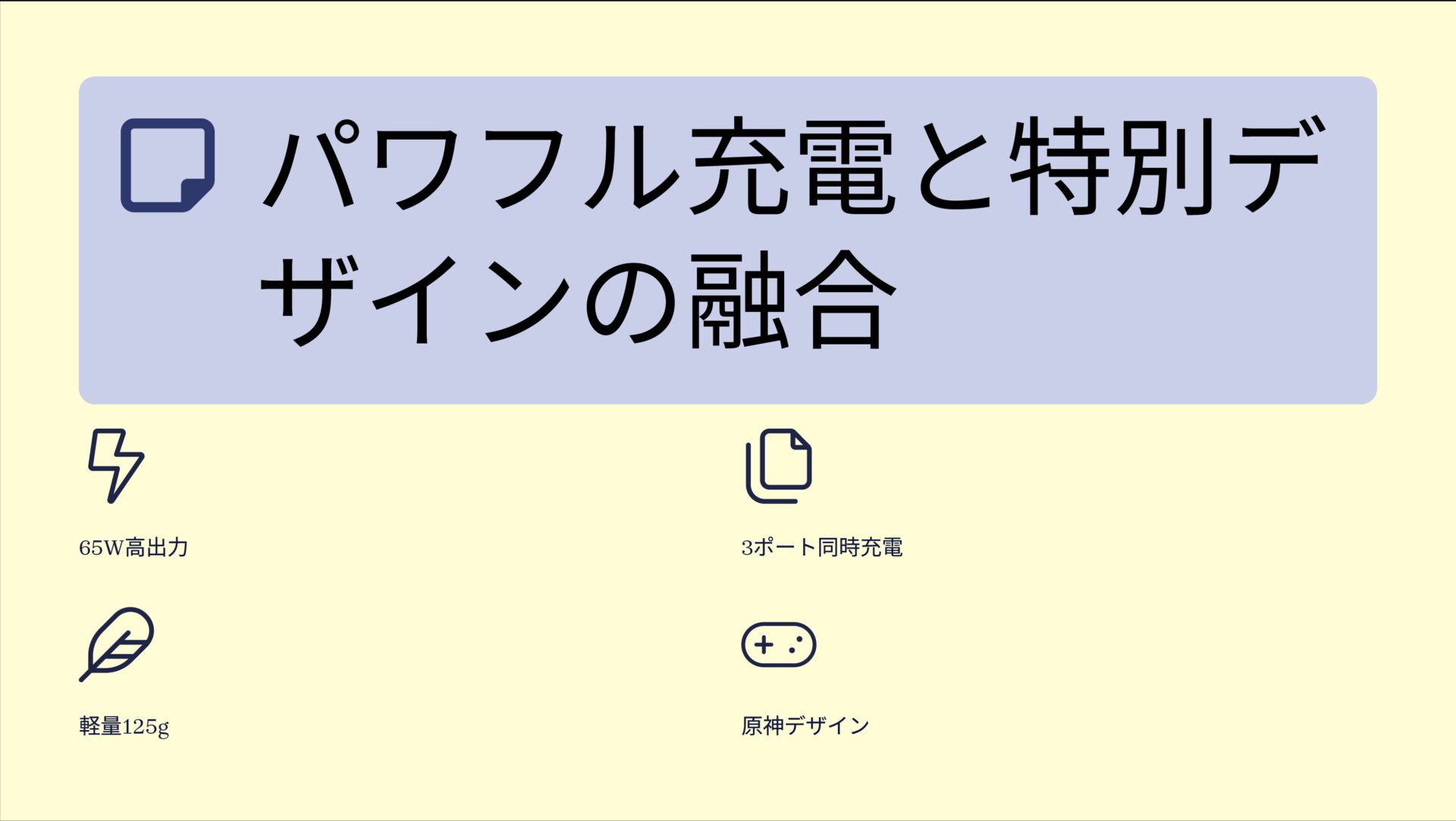 UGREEN Nexode 急速充電器 65W 原神モデルを評価!|原神の世界を掌に、速さと便利さを一つに。 のまとめスライド