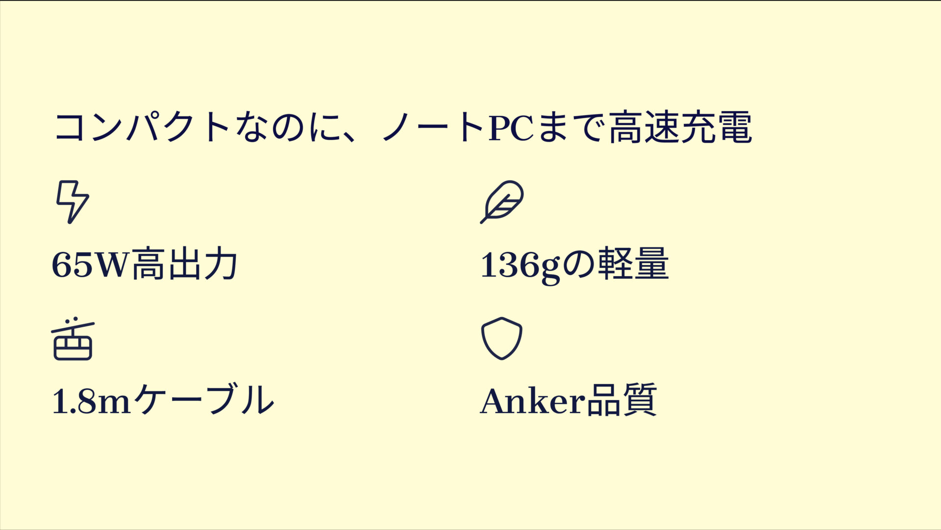 PowerPort III PD 65W with USB-C & USB-C ケーブル (1.8m)を評価!|パワフルなのに手のひらサイズ!PD対応65W高速充電器 のまとめスライド