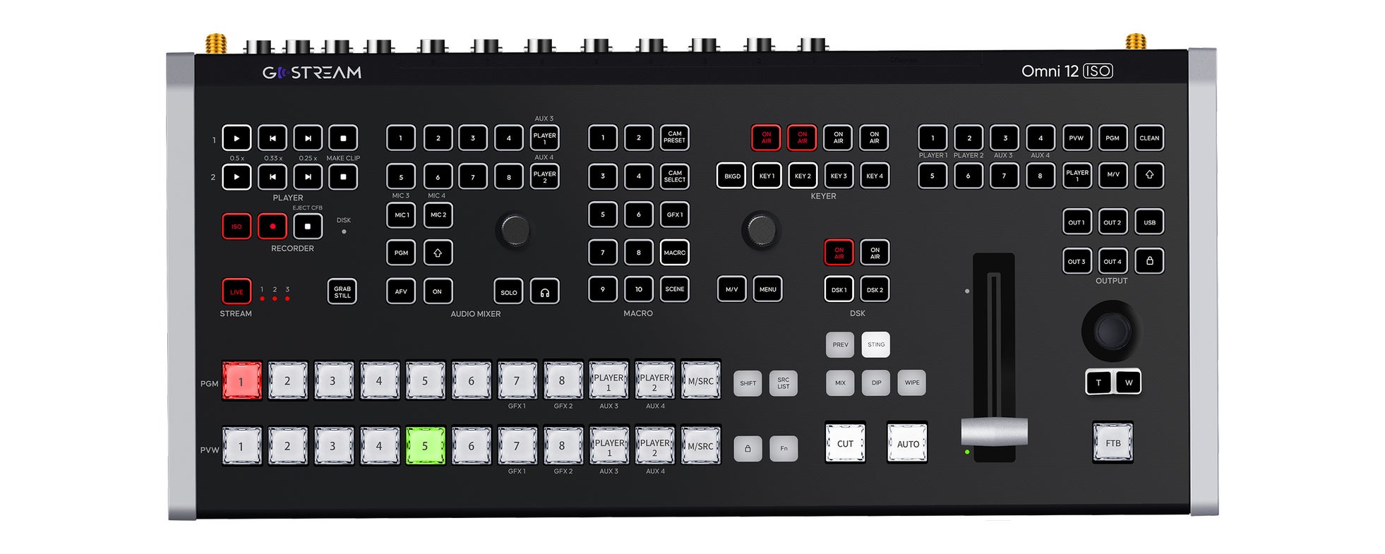 銀一、12ch対応の統合型ライブプロダクションスイッチャー「ゴーストリーム オムニ 12 ISO」を発売｜ゴーストリーム オムニ 12 ISOの主なスペック