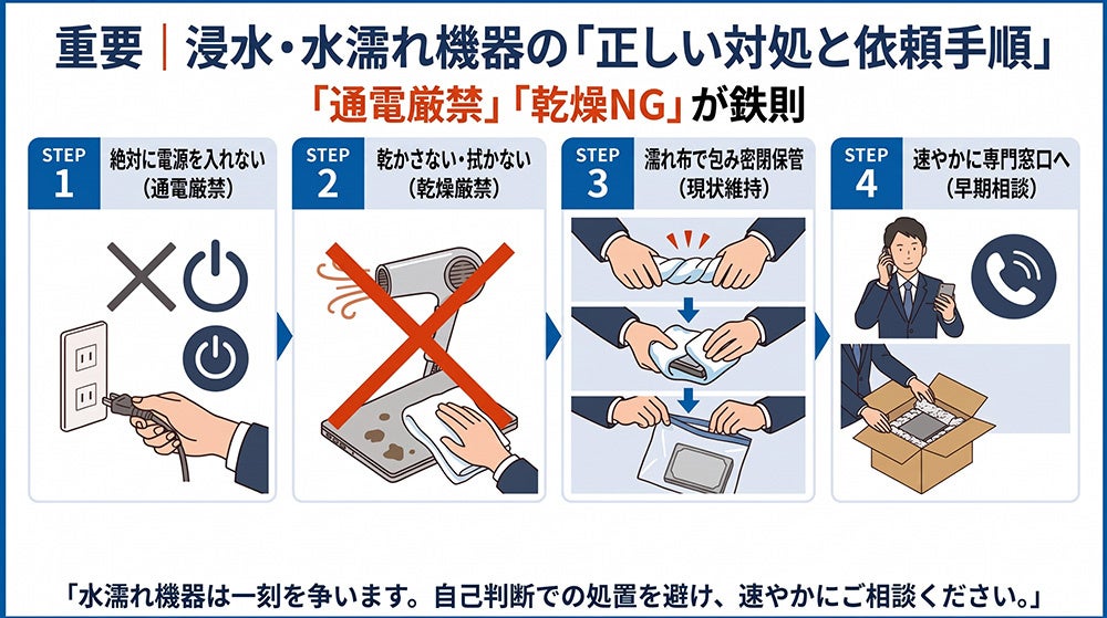 株式会社リプラス、シルバーウィーク明けの機材トラブルに向けた「データ復旧緊急相談窓口」を開設|水濡れ機器に対する正しい対処と依頼手順