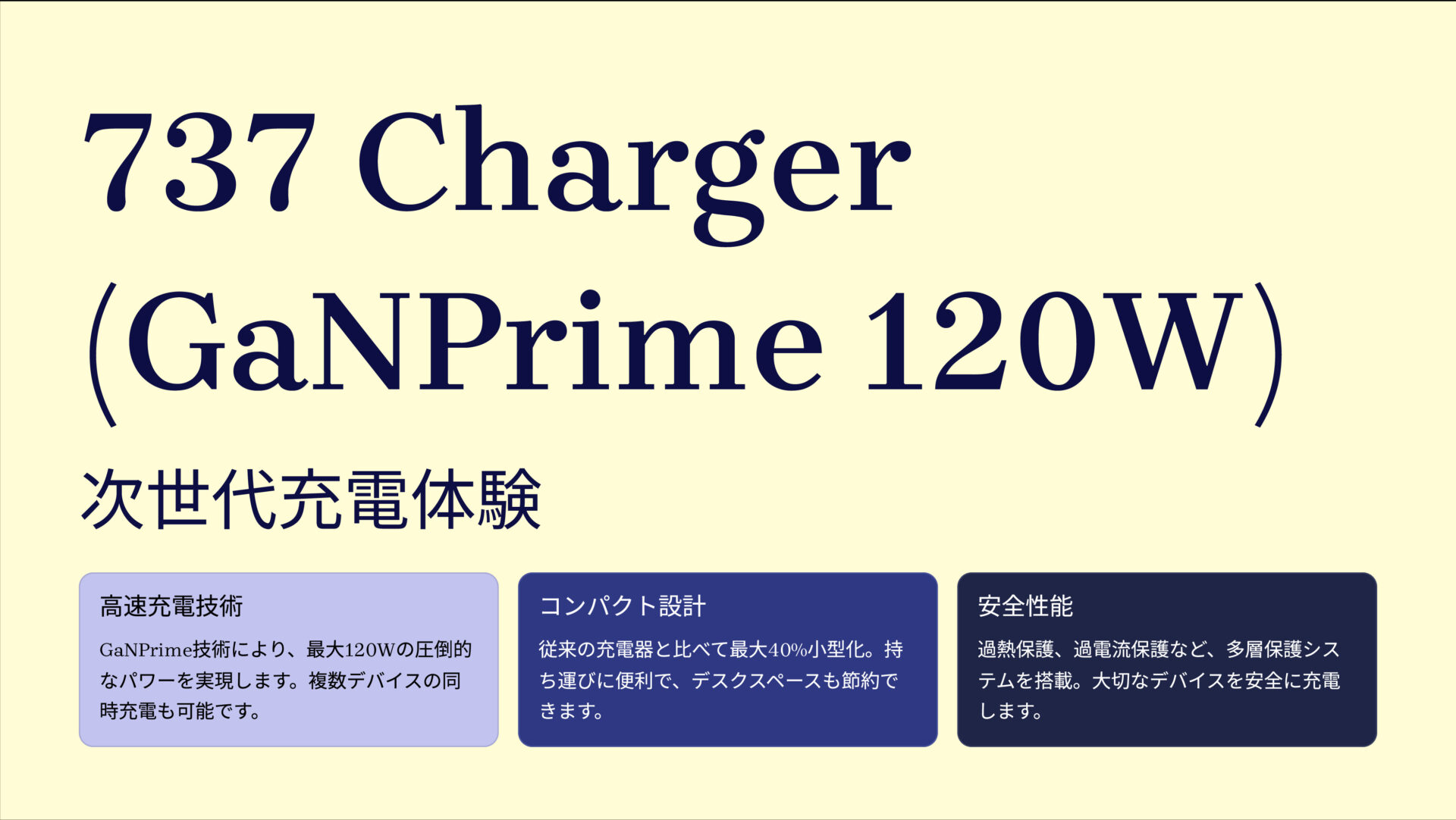 737 Charger (GaNPrime 120W) のアイキャッチ画像