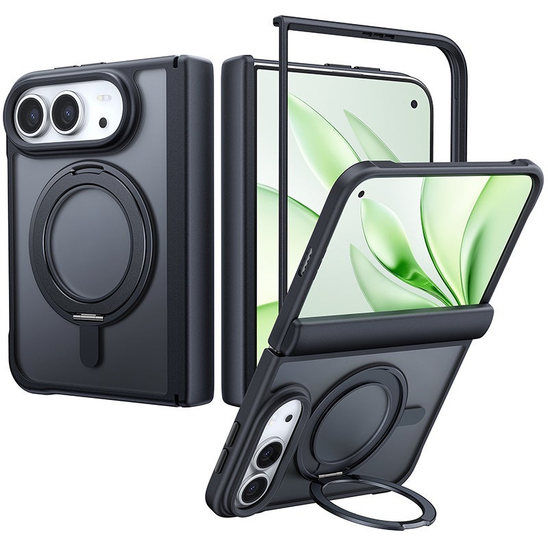 NIMASO、iPhone Duoに対応する専用ケースや保護フィルムなどの最新アクセサリーを発売｜NIMASO 氷星シリーズ iPhone Duo 360°回転スタンドクリアケース