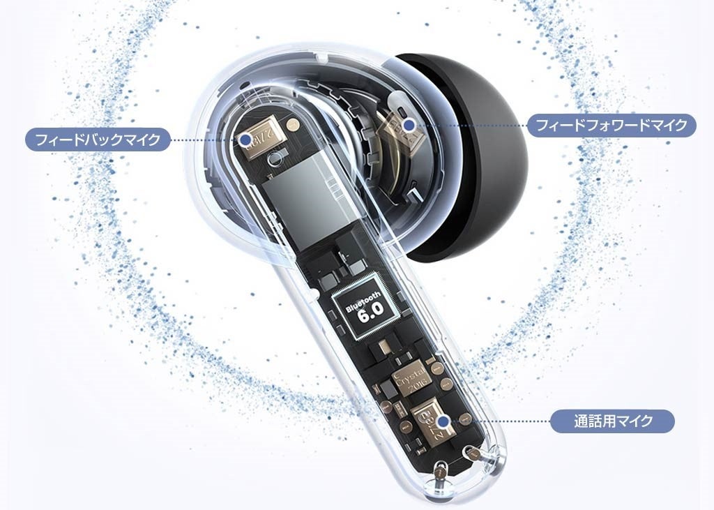 Haylou、最大-54dBのANCとLDACに対応した高音質ワイヤレスイヤホン「Flowbuds N50」を発売｜Flowbuds N50の主要スペック
