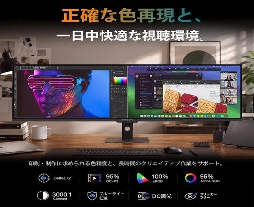 INNOCN、49インチフラットMini LEDウルトラワイドモニター「E49M1R」を発売｜価格と発売日（3枚目）