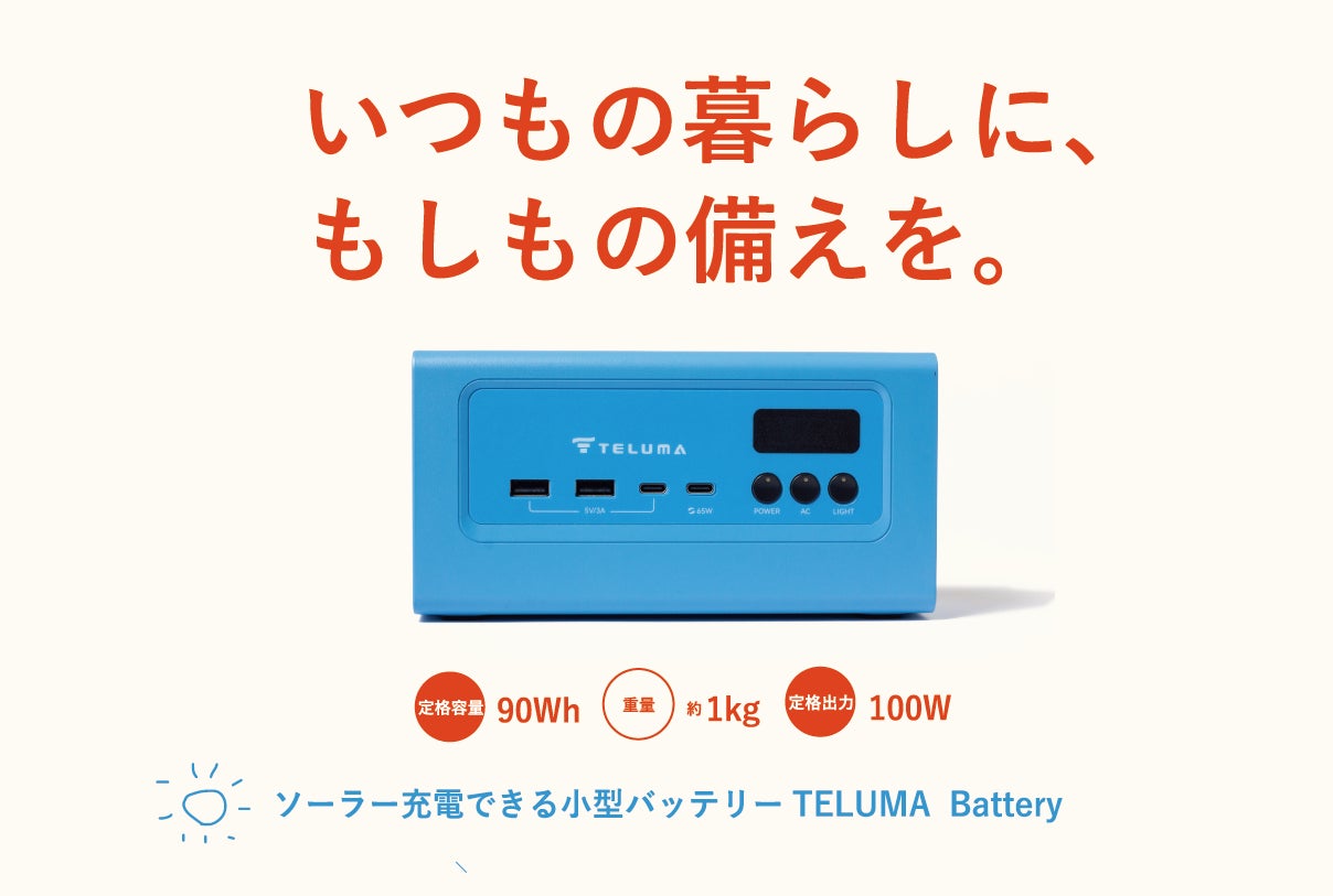 G&ECO、新防災ブランド「TELUMA」第一弾の約1kg小型ポータブル電源「TELUMA Battery」をMakuakeにて先行発売 - 画像8