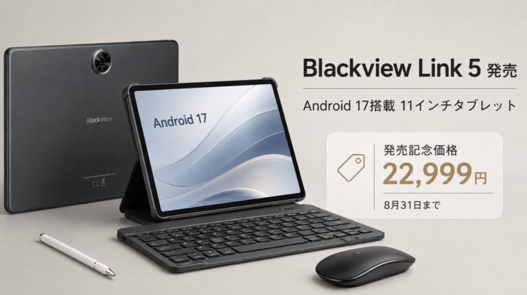 Blackview、Android 17搭載の11インチタブレット「Link 5」を発売