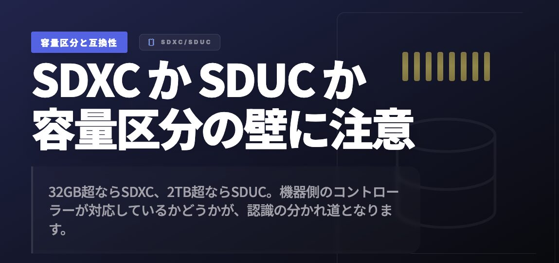 SDXC에서 SDUC로의 용량 구분 변경 주의사항