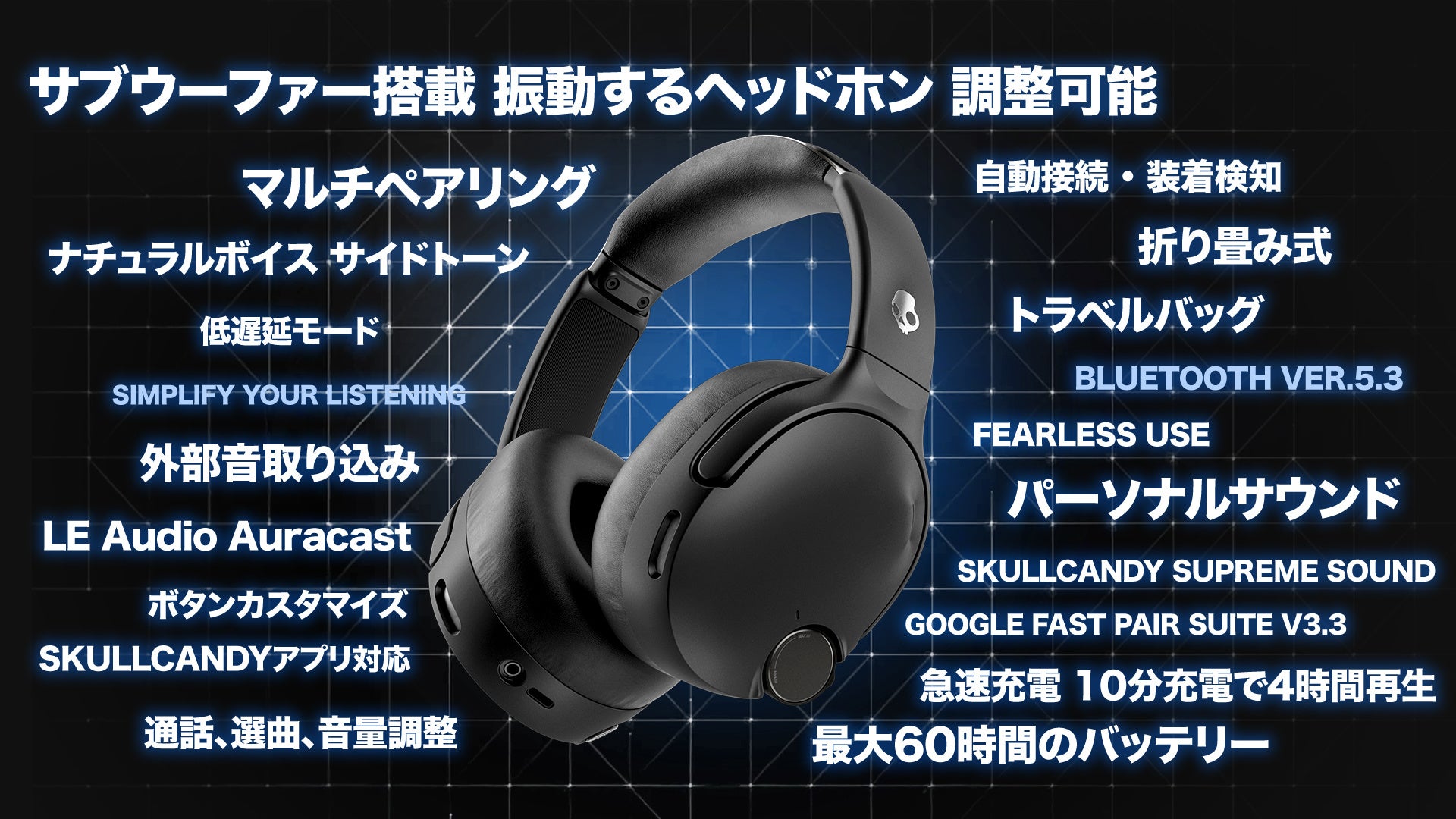 Skullcandy、Sound by Boseテクノロジーを初融合した新型ヘッドホン「Crusher 1080 ANC」を発表|Boseのプレミアムオーディオテクノロジーを搭載