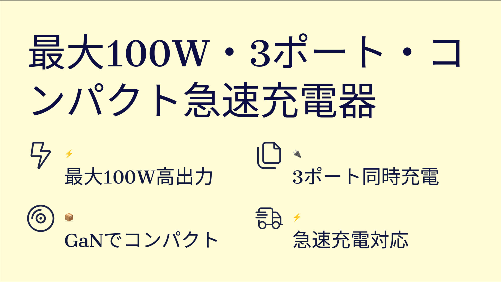 Anker Prime Wall Charger (100W, 3 ports, GaN)を評価！｜手のひらサイズでパワフル充電！3台同時OK のまとめスライド