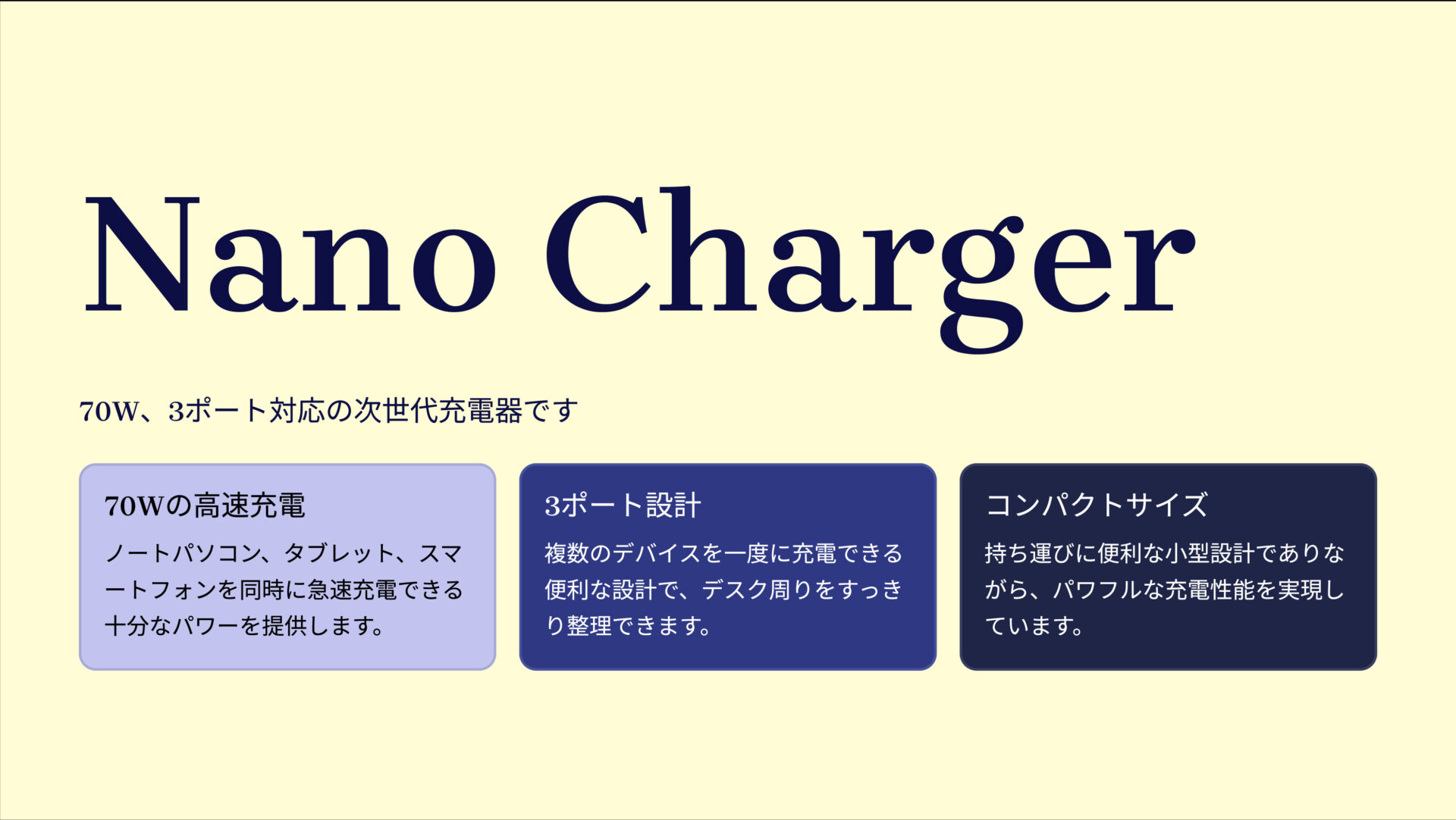 Nano Charger (70W, 3 Ports) のアイキャッチ画像