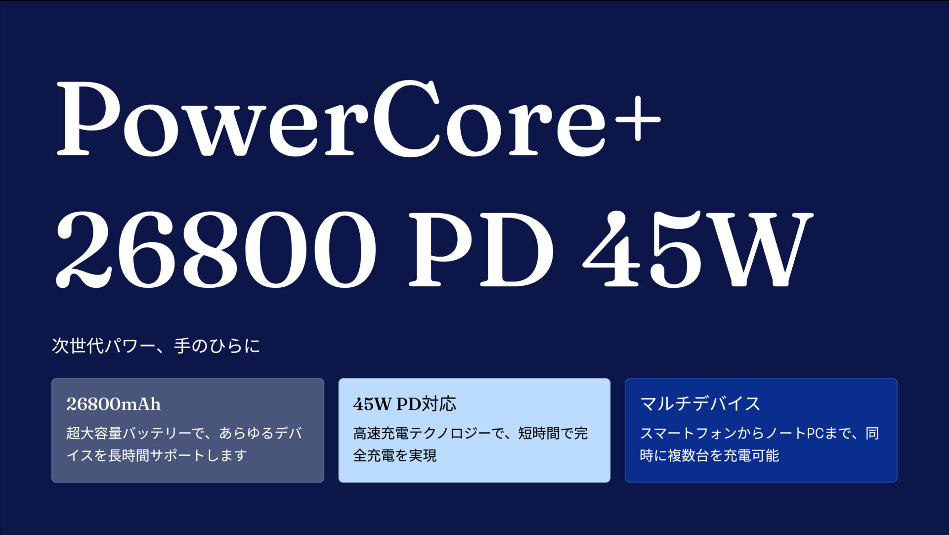 PowerCore+ 26800 PD 45W のアイキャッチ画像
