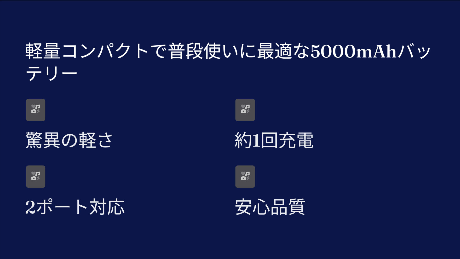 PowerCore III 5000を評価！｜ポケットに収まる、毎日持ち歩ける安心のミニバッテリー。 のまとめスライド