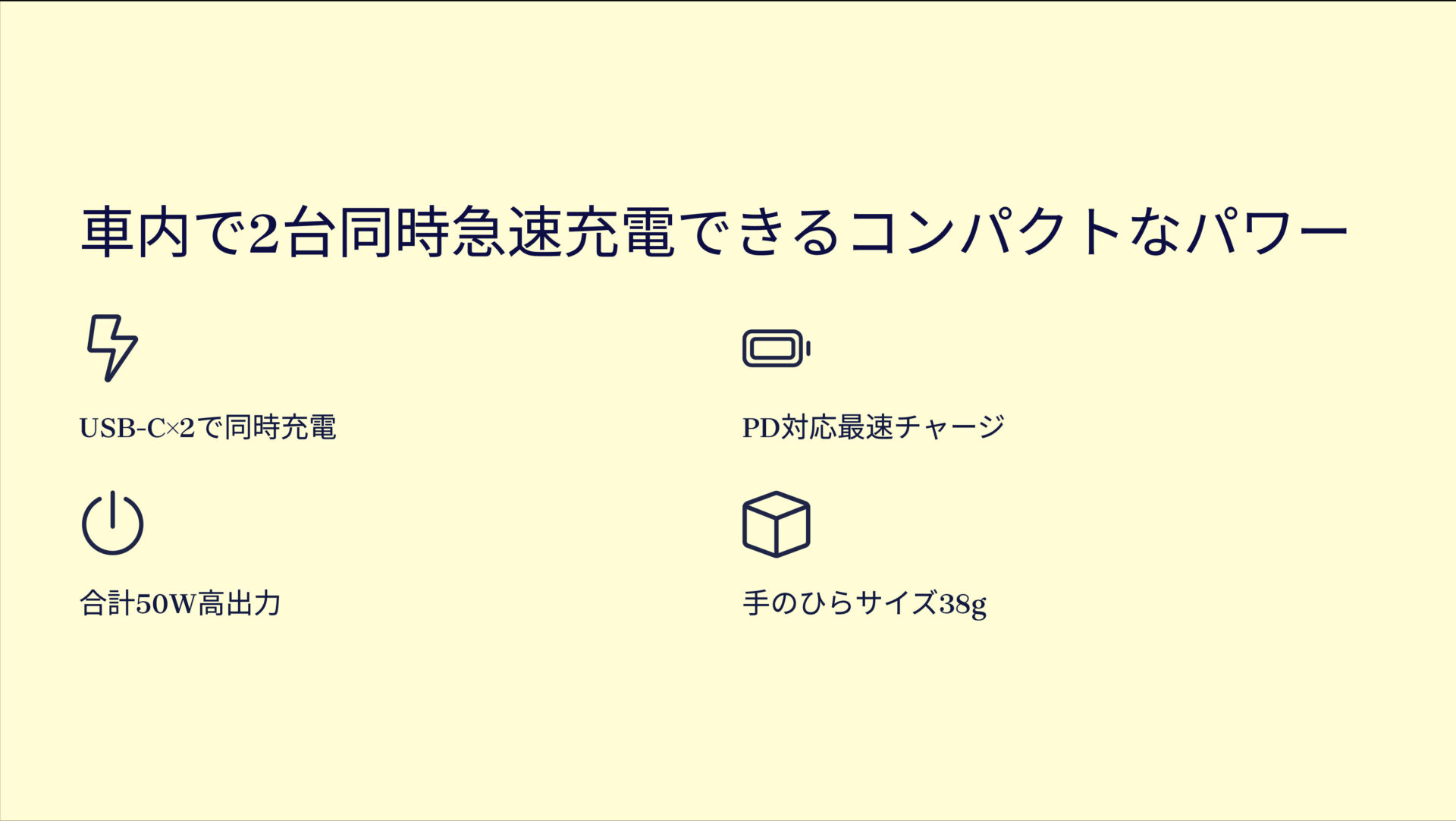 PowerDrive+ III Duoを評価！｜車内でサクッと2台同時充電！手のひらサイズのパワフルカーチャージャー。 のまとめスライド