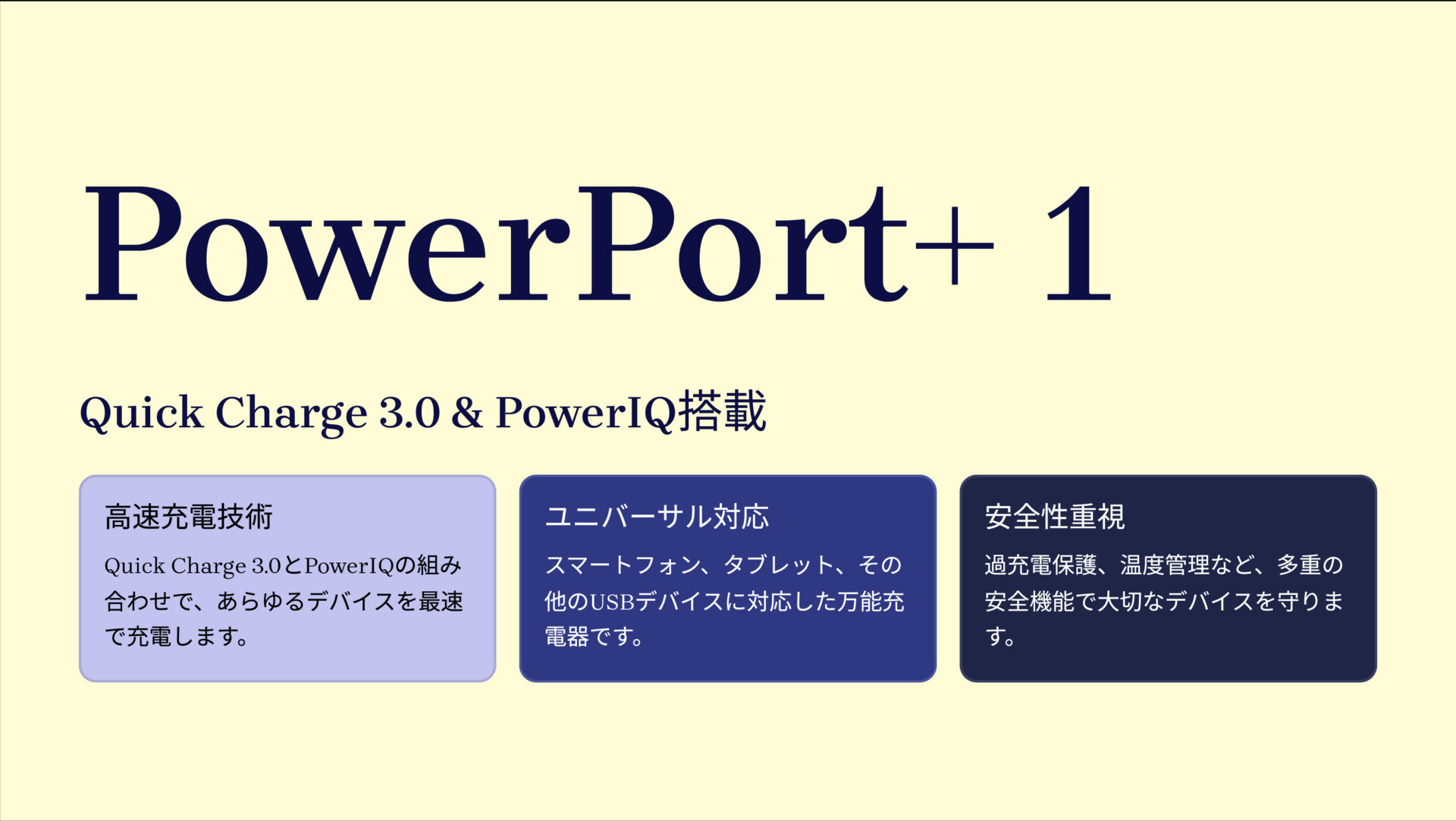 PowerPort+ 1 Quick Charge 3.0 & PowerIQ のアイキャッチ画像